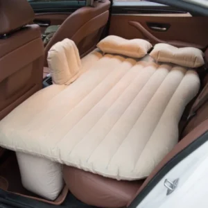 ที่นอนเป่าลม ที่นอนเบาะรถยนต์ พร้อมที่สูบลมและหมอนเป่าลม 2 ใบ (สีครีม)